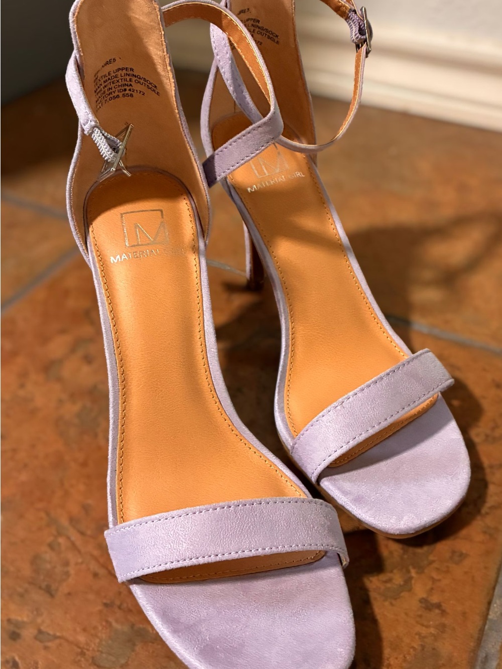 Material Girl Lilac Open-Toe Ankle-Strap Sandals - Size 8